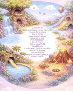 Planning centre du 20 au 24 avril