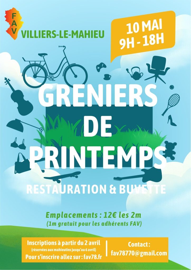 Affiche Vide-greniers 2026 - Villiers-le-Mahieu