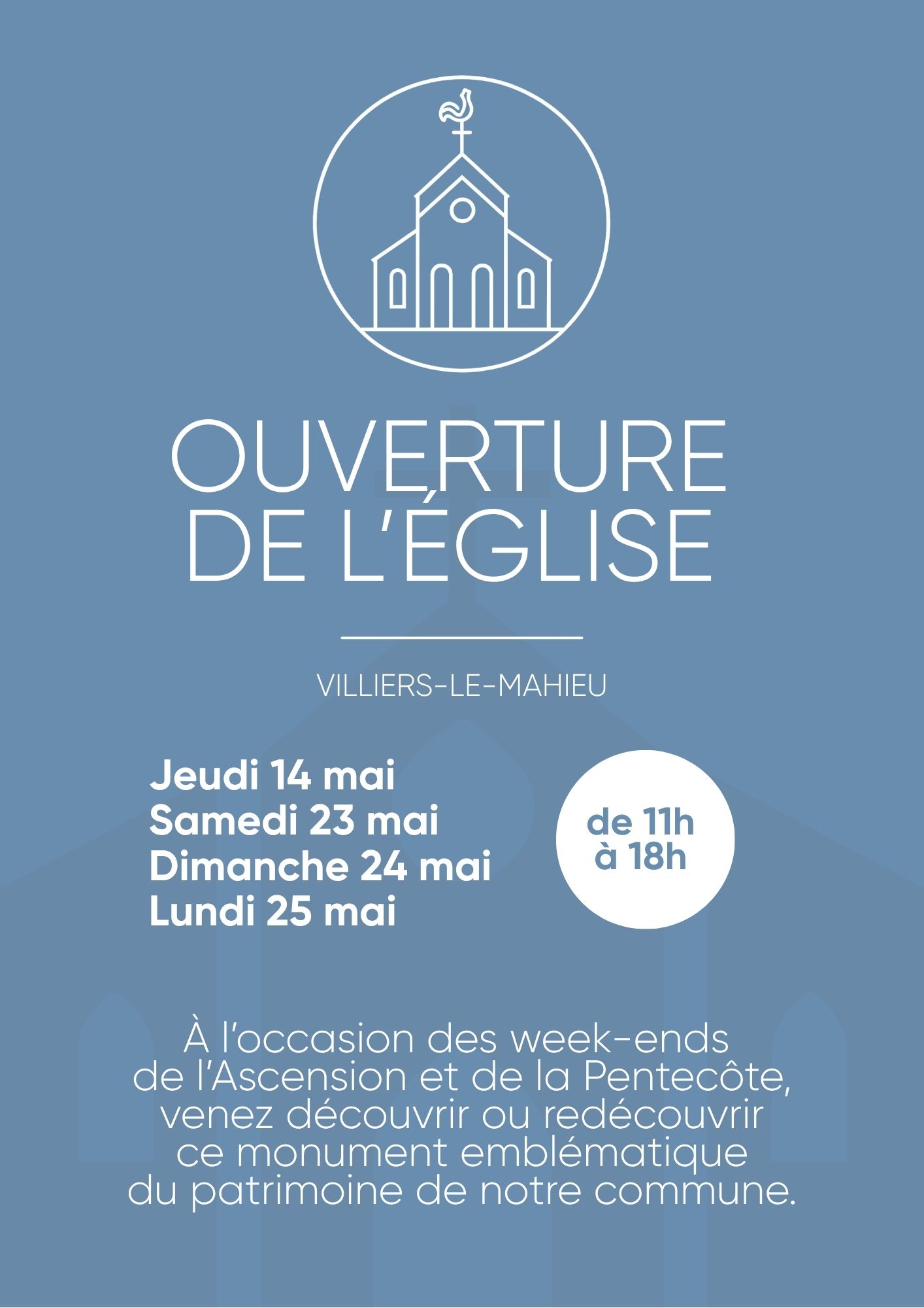 Affiche - Ouverture de l'église - Pentecôte et ascension 2026
