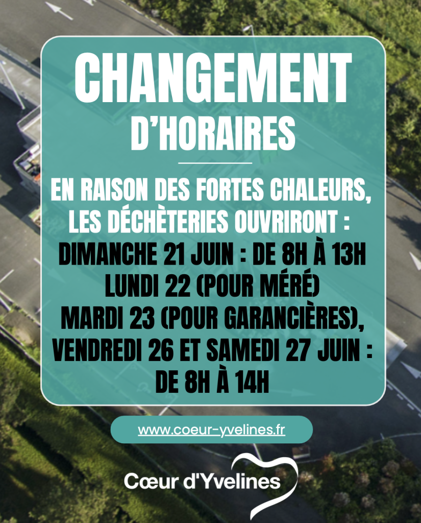 Horaires déchetterie suite canicule 2026